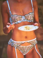 Farfalle Embroidery Garter Belt