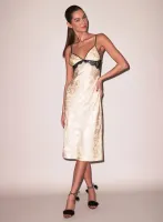Butterfly Jacquard Slip Dress