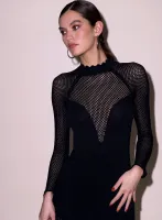 Scalloped Pointelle Knit Dress