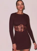 Rib and Bouquet Lace Boned Dress