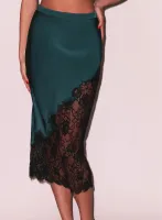 Silk & Lace Scallop Midi Skirt